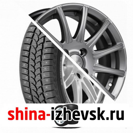 Колесо в сборе Tigar Sigura Stud 185/65 R14 T 86 + КиК Сиеста 5.5xR14 4×100 ET35 DIA67.1 Темно-серый в Ижевске